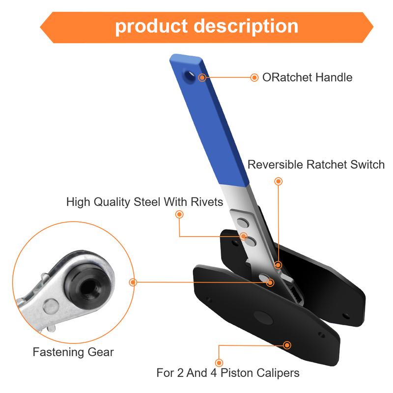 Caliper Spreader Tool Car Ratchet Brake Piston Press Brake Caliper Wrench Single Twin Quad Pistons Install Tool