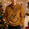 Mens Christmas Sweater Zip Up Sweatshirts Vintage Knit Graphic Sweatshirt Xmas Stand Collar Pullover
