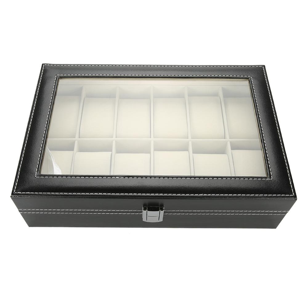 12 Slots Watch Case Portable Storage Box Practical Watch Organizer  Display