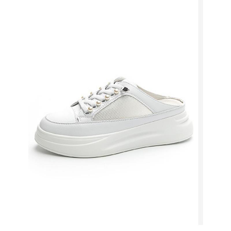 Women's Shoes Are Light Breathable with A Toe Cap Half Slippers and Thick Soles of Women's Muffins