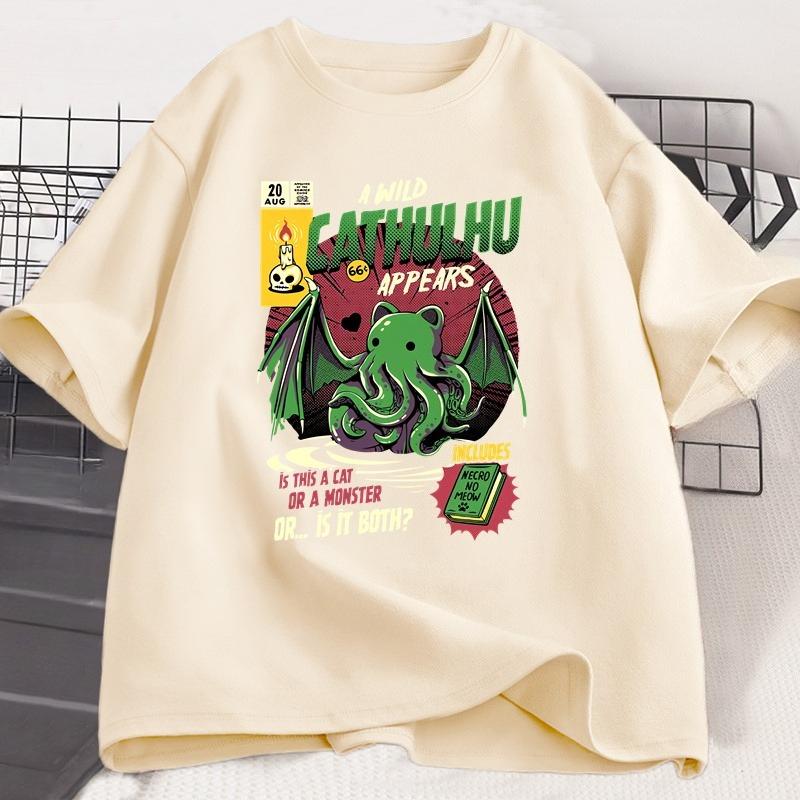 Cthulhu TShirt WOMEN Printed Short Sleeve Tee Graphic T Shirts Unisex Cotton O Neck Harajuku Unisex Designer Clothes Summer Tops