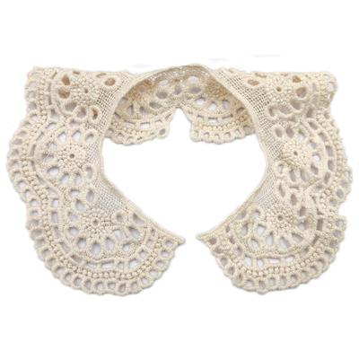 Lace Water-Soluble Embroidered Flower Collar with Stand-Up and Doll Collar Design