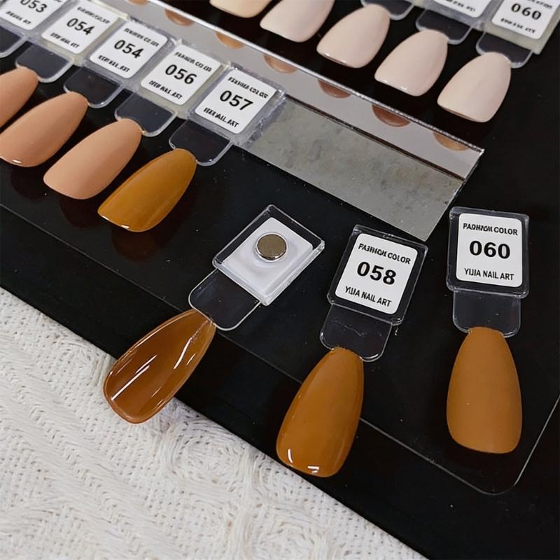 Professional Magnetic Nail Color Display System with 120 Removable Tips and Numbered Labels for Salon and Home Use