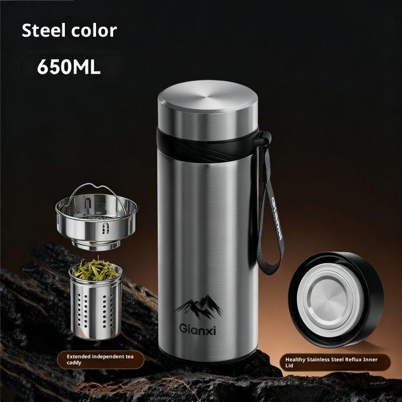 

Gianxi New Men S Car Cup Insulated Cup Stainless Steel High End Water Cup Outdoor Sports Tea Separation Tea Cup Business 650-1100ml