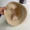 Wool Circle Fleece Bucket Hat Women's Autumn and Winter Casual Warm Bucket Hat Versatile Temperament Cold Basin Hat