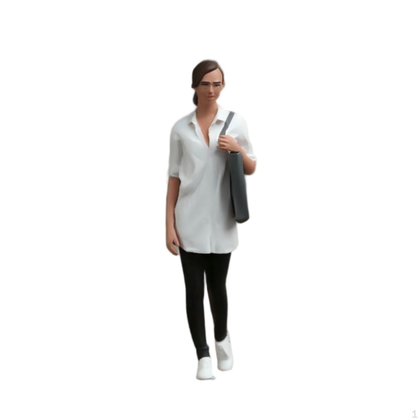 girl Figure Finely Detailed HandPainted Female Miniature Realistic Design Modern Walking