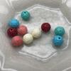 12mm Carved Coin-Pattern Round Loose Beads, 30 Pieces Per Pack, for DIY Bracelet, Necklace and Jewellery Making