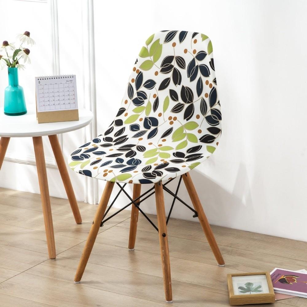 High Elasticity Scandinavian Chair Cover Removable Washable Shell Chair Cover Printed Dining Seat Cover