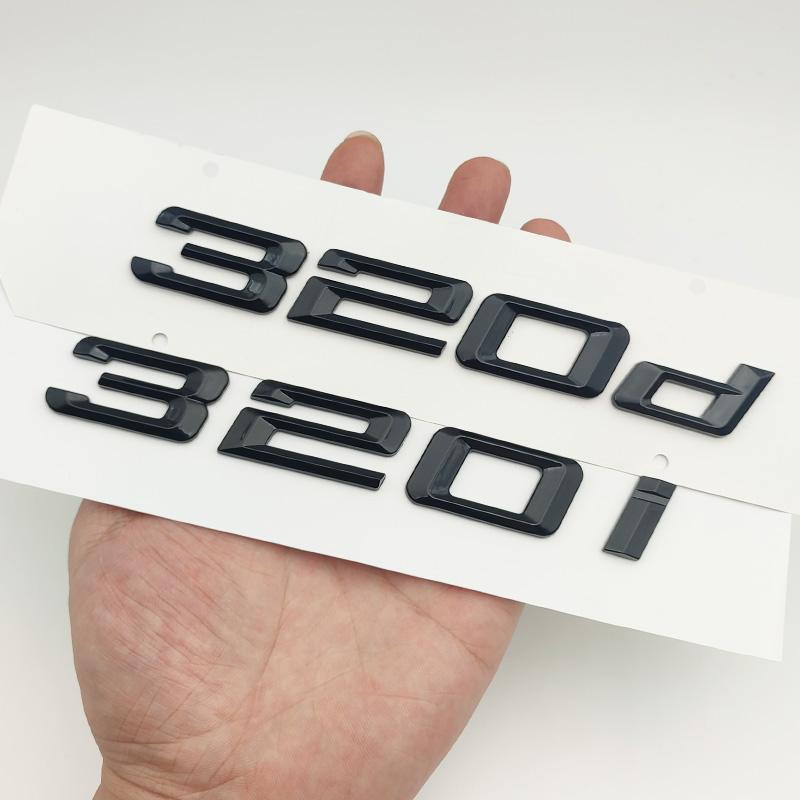 3D ABS Black Logo 316d 318d 325d 328d 330d 320d Emblem Letters Sticker Car Trunk Badge For E90 E46 E36 F30 F31 Accessories