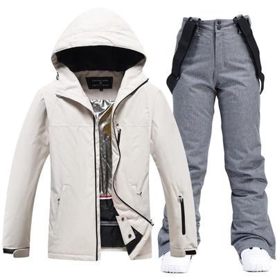 Unisex Witte Ski-pak Set: Winter Outdoor Snowboardbroek en Jas voor Koppels