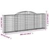 VidaXL Paniers à gabions arqués 3 pcs 300x30x100/120 cm fer galvanisé, gabion, cage de gabion, panier de mur de gabion, mur 3146522