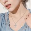 Flower Cross Pendant Necklace Female Daily Wearable Jewelry Fashion Lady Delicate Versatile Silver Color Accessories Gift