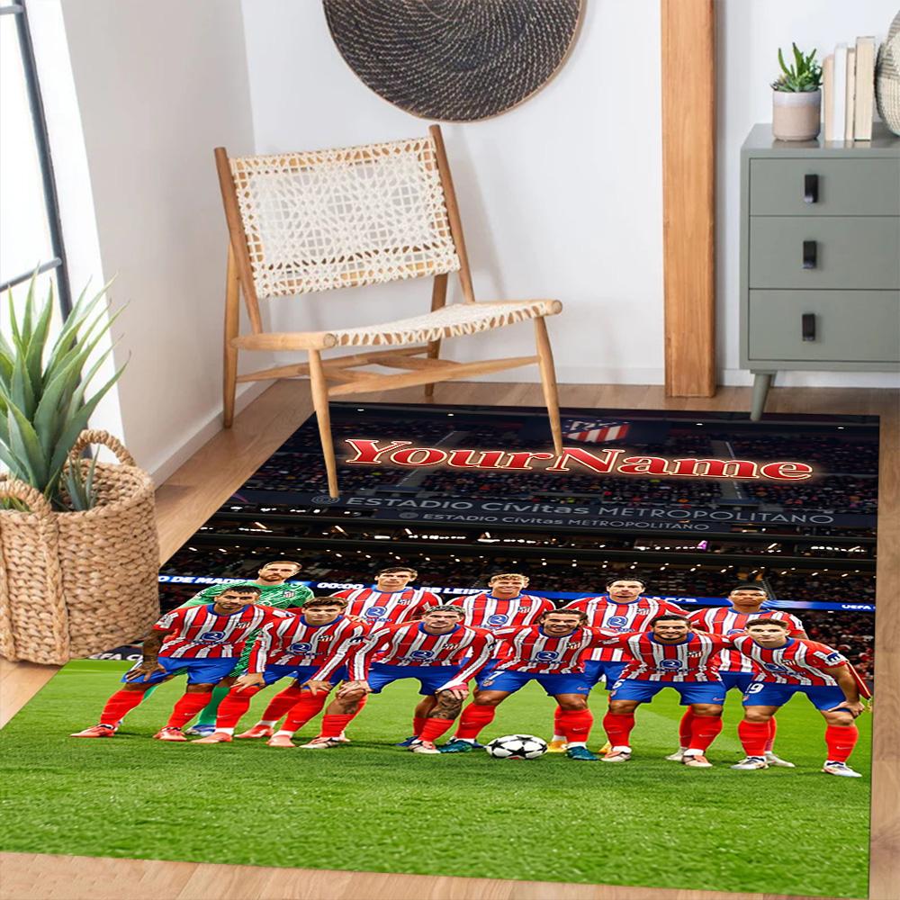 Atletico Madrid Customizable Name Floor Rug Office Rug Design for Bedrooms Outdoor Dormitory Decorate room Anti-slip Rug Decorate Offices