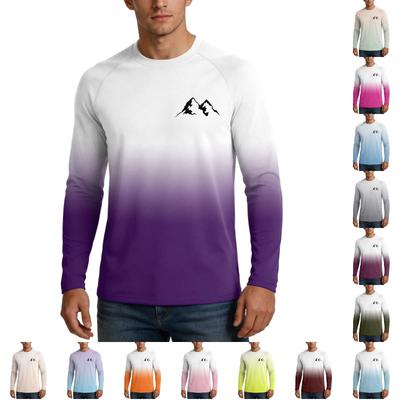 Men's Long Sleeve Outdoor Shirt UPF50 Plus Sun Protection Breathable Loose Fit Lightweight Summer Casual Top for Hiking Camping