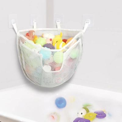 Badezimmer-Aufbewahrungstasche mit großer Kapazität und Haken Auslaufsicherer Netz-Badehalter Schnellverschluss Selbstklebendes Badewannennetz