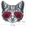 2Pcs Red Sunglasses Cool Cat Patches Wholesale Cuteanimal Embroidery Appliques Clothes Jeans Badges