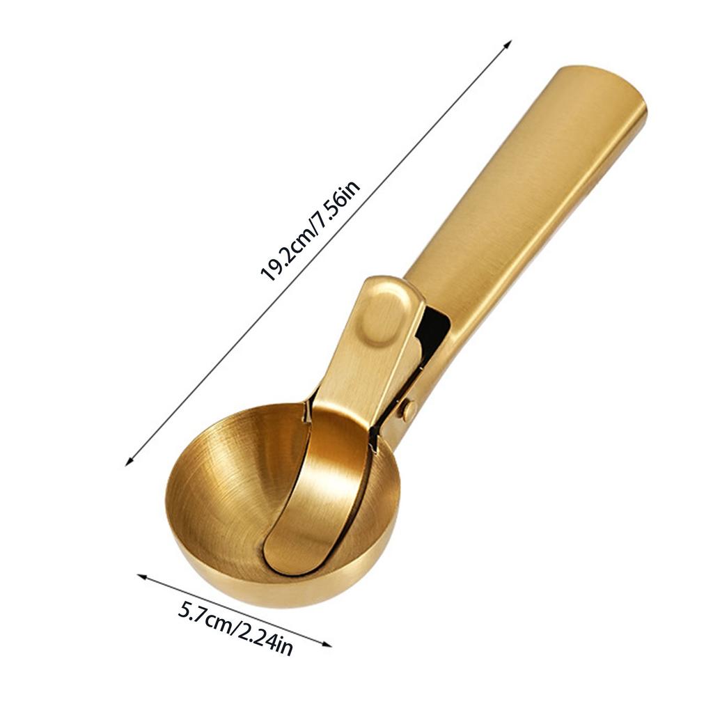 Professional Ice Cream Scooper With Release Button Heavy Duty Stainless Steel Construction Dishwasher Safe Kitchen Tool