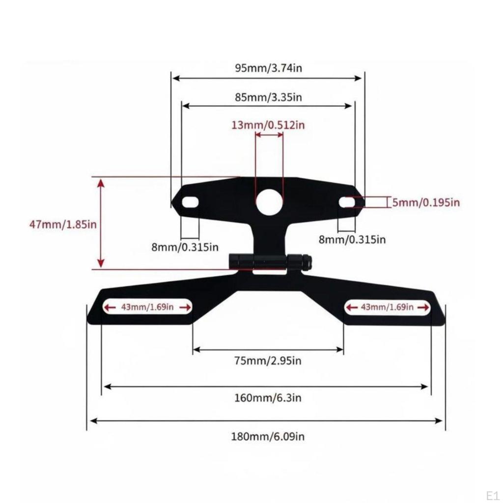 Triangle Plate Mount Metal Motorcycle Registration Bracket Motorbike Taillight Holder S