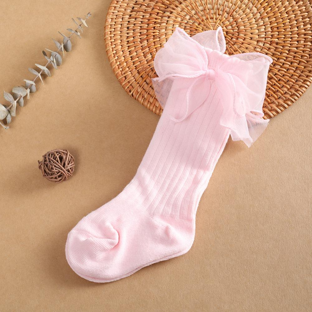 Toddlers Socks Autumn Spring Children Girls Knee High Long Sock Cotton Big Bow Princess Style Children Floor Socks 0-3Y