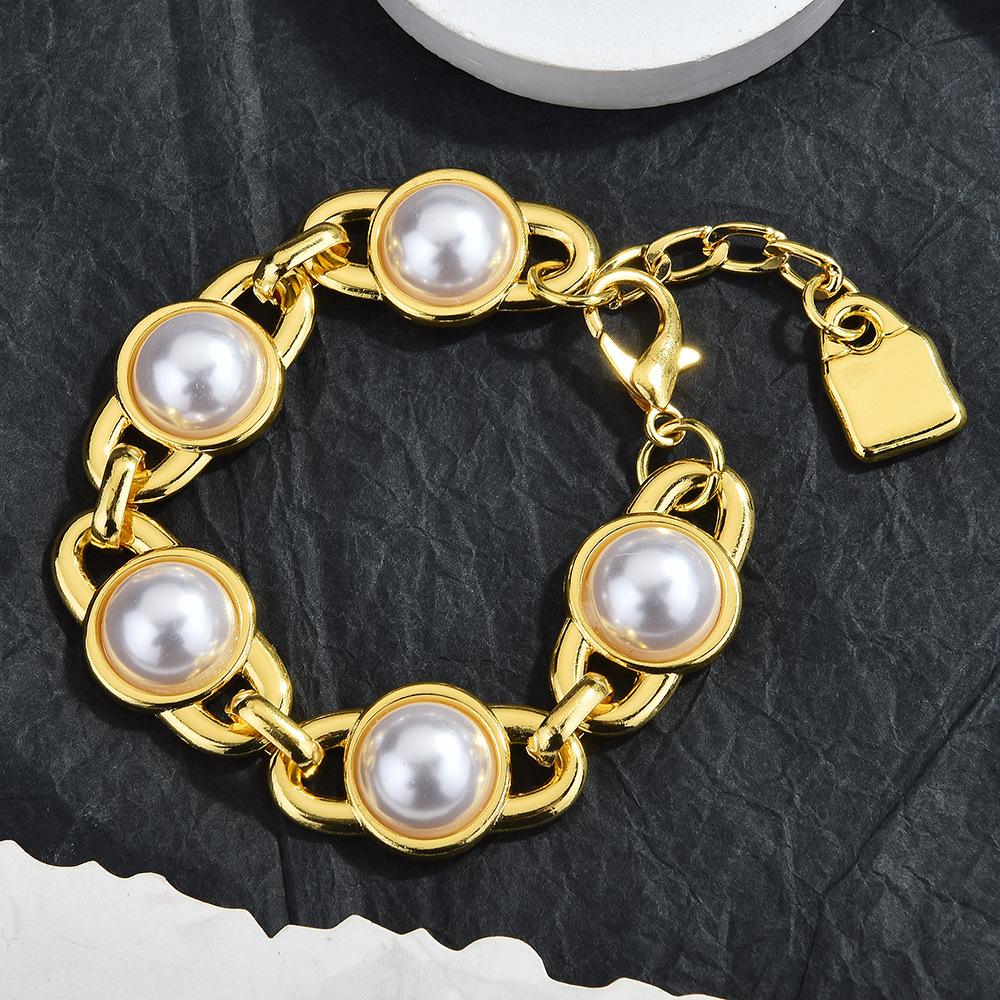 Spanish Handmade Beaded Metal Pearl Splicing Necklace Set Jewelry Jewelry