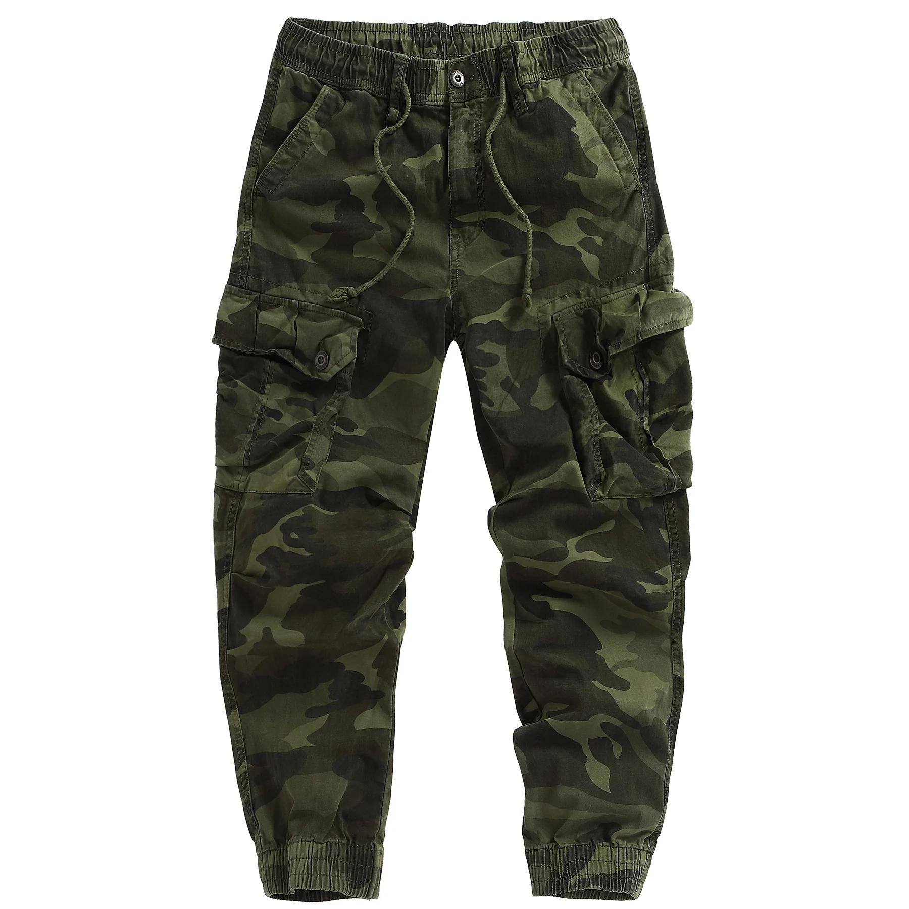 

Камуфляжні повсякденні штани карго чоловічі модні з багатьма кишенями вуличний одяг вільні штани чоловічі джогери бавовняні мілітарі для щоденного носіння 32 армія зелений колір