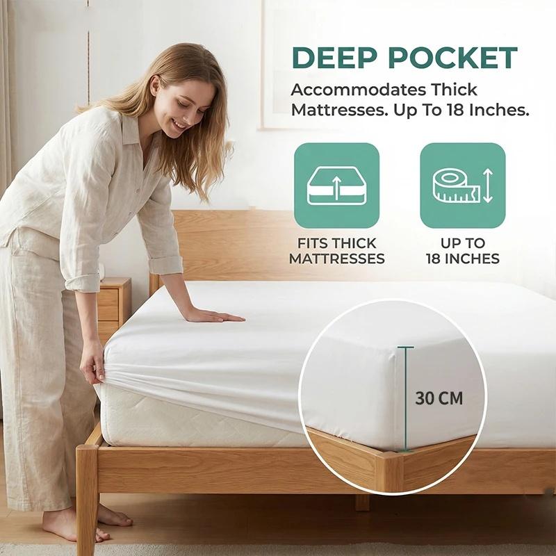 Lenzuolo Impermeabile TPU SPA Coprimaterasso per Coppia Tappetino per Urina Tappetino per Letto Elastico Lenzuola Copripiumini per Singolo Matrimoniale King Queen