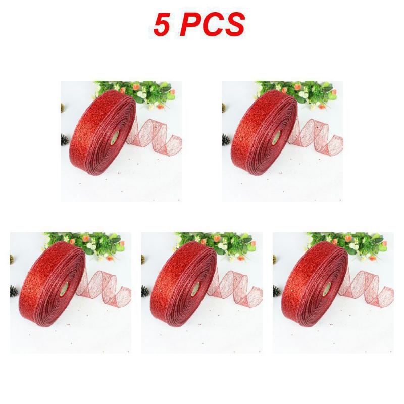 1~10PCS Garland Ribbon Easy To Use Overlock Christmas Tree Decoration Holiday Decorations Holiday Ribbon Festive Party Supplies