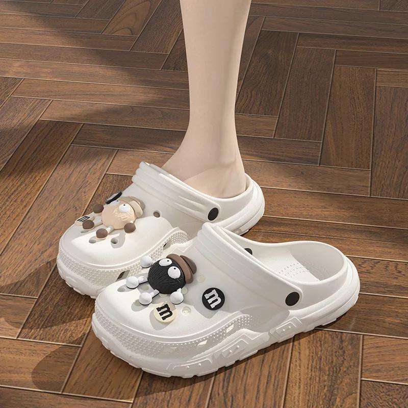 Syflyno Anti Slip Breathable Men's Sandals, Women's Slippers, Men's EVA Soft Thick Soled Couple Slippers Unisex Plus Size 30-45