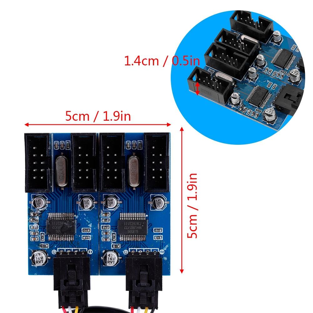 Motherboard 9 Pin USB Header Male 1 To 4 Female Extension Splitter Cable USB 9 Pin Connector