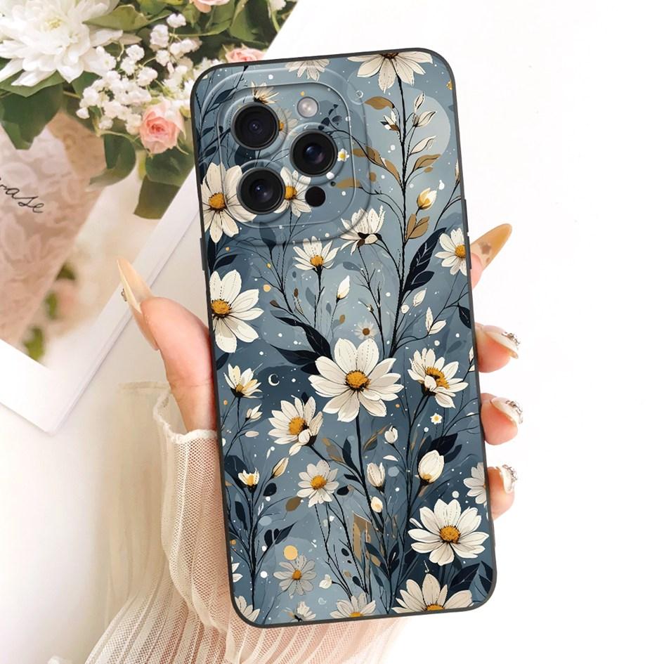 For iPhone 12 Pro Max Case Popular Flower Soft Silicone Back Cover Shockproof Capa Fundas For iPhone 12 Pro iPhone12 Mini Bumper