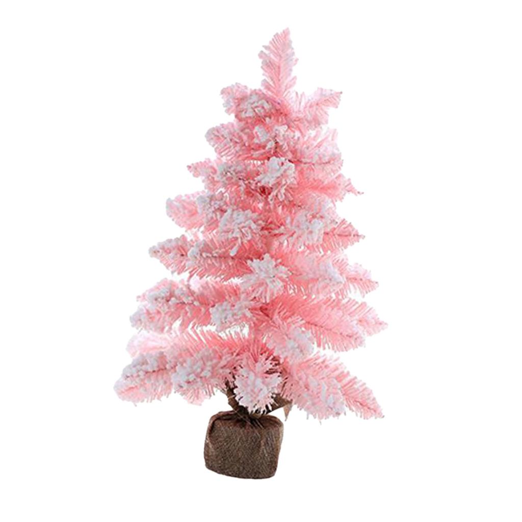 Weihnachtsbaum für den Schreibtisch, dekorativ, süß, schön, PVC, kompakt, Mini-Weihnachtsbaum in Rosa für Zuhause, Café