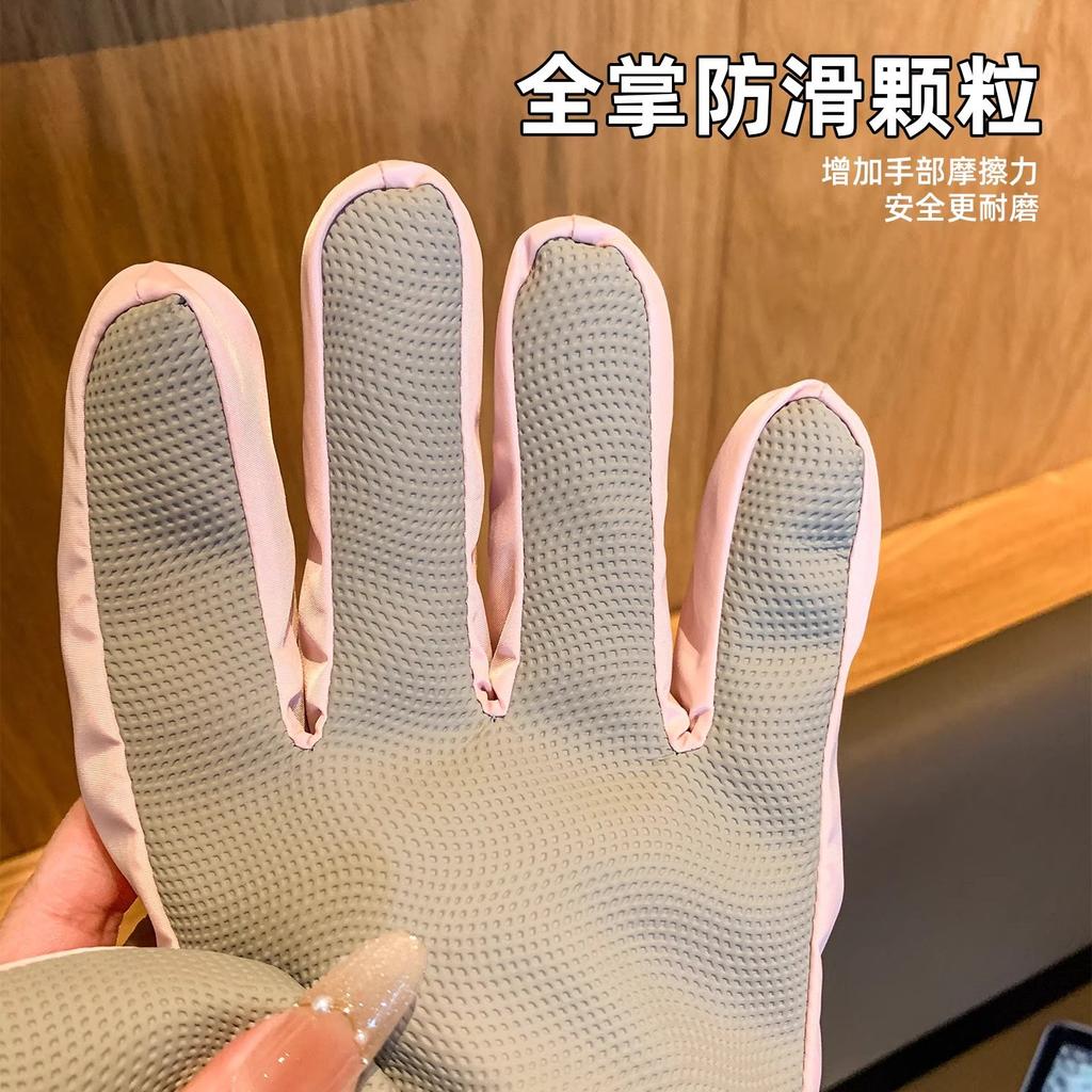 Cute Bear Ski Gloves Female Korean Warm Fleece Thickened Outdoor Cold Wind Gloves