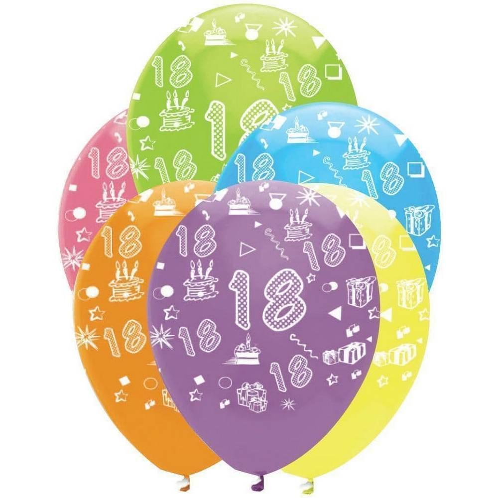 Creative Party Latex 18th Balloons (Pack of 6)