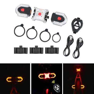 Bike Turn Signal Lights Rechargeable Led Turn Rear Lights Waterproof Bike Warning Lamps with Remote Control for Night