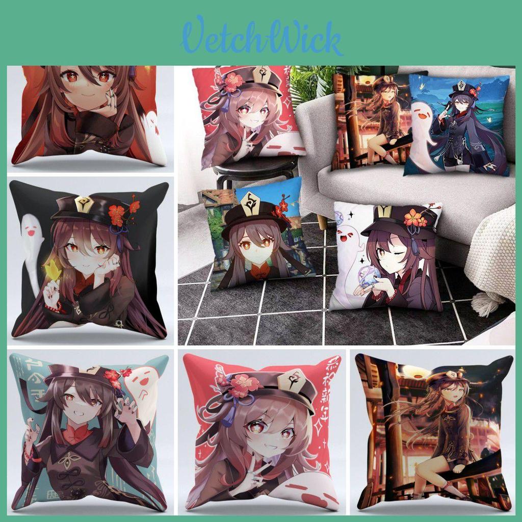 Genshin Impact Hu Tao Pillow Case Soft Plush Cushion For Magical Home Decoration