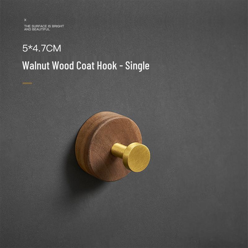 Massivholz Stanzfreier Multifunktionaler Walnuss Türhaken für Mäntel und Hüte