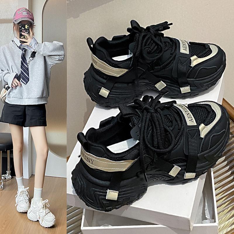 

New Breathable Dad Shoes Casual Shoes and Thick-soled Running Women s Shoes 35