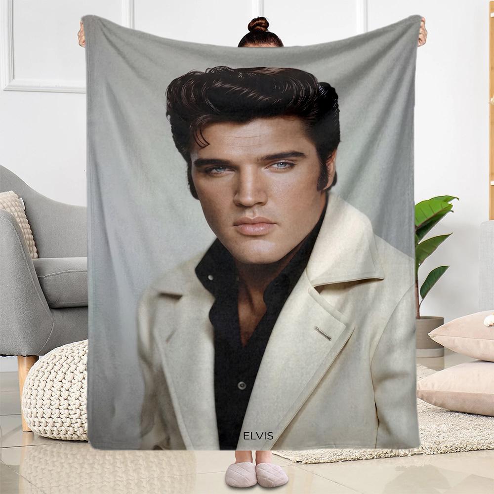 Love Tender: Elvis Presley's Legacy Blanket Durable Comfort Great for Office Chair Couch Livingroom All-Season Use Modern Style