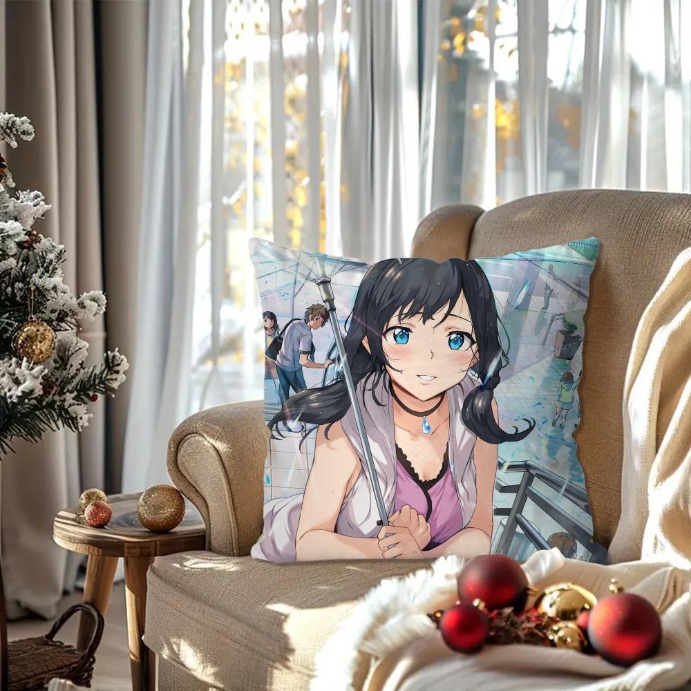 Weathering With You Animation Pillow Case Square Pillow Bedroom Sofa Leisure ComfortCushionCar Living Room Home Decoration 40X40