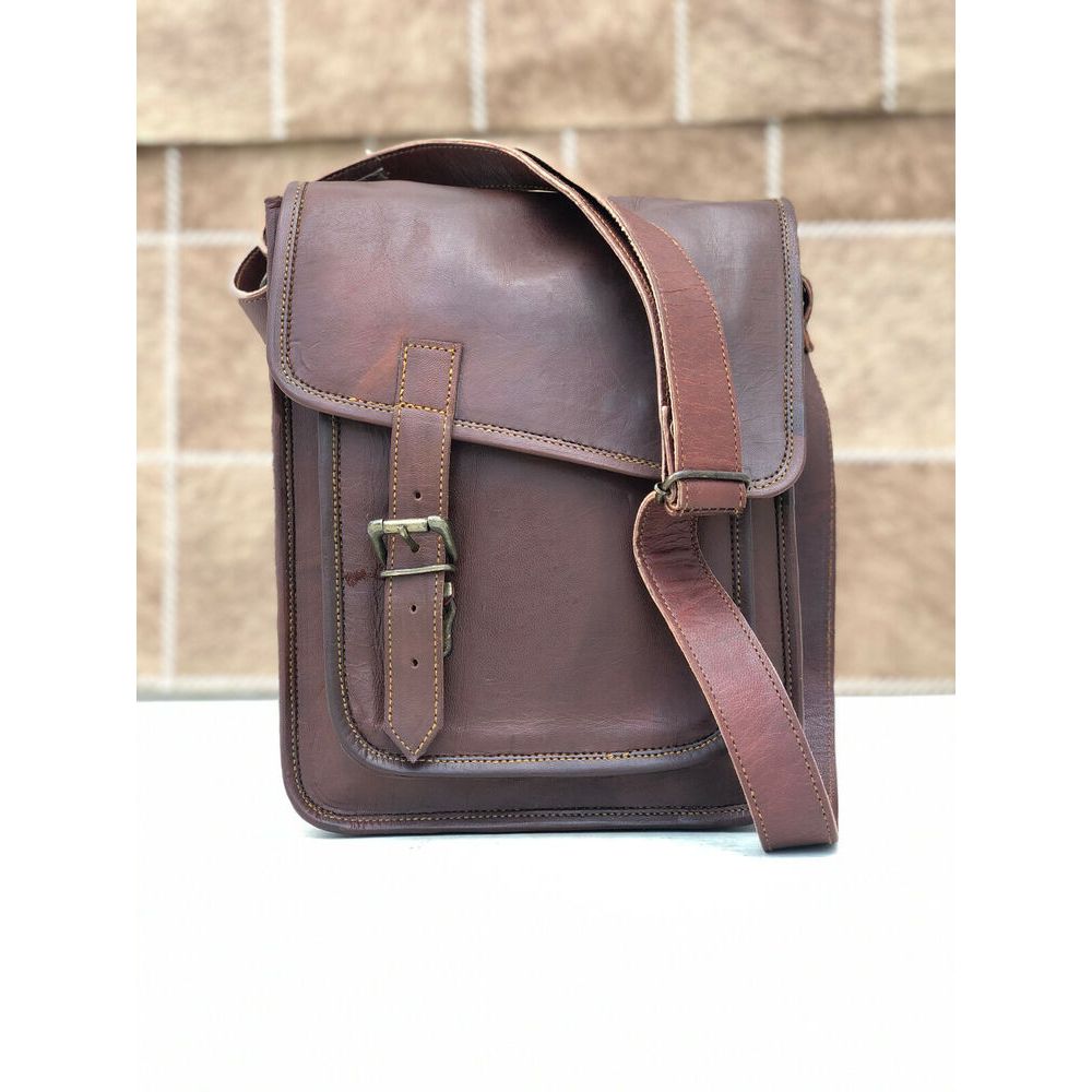 Dámská taška přes rameno Messenger z pravé kůže Cross Body Satchel (Vintage hnědá)