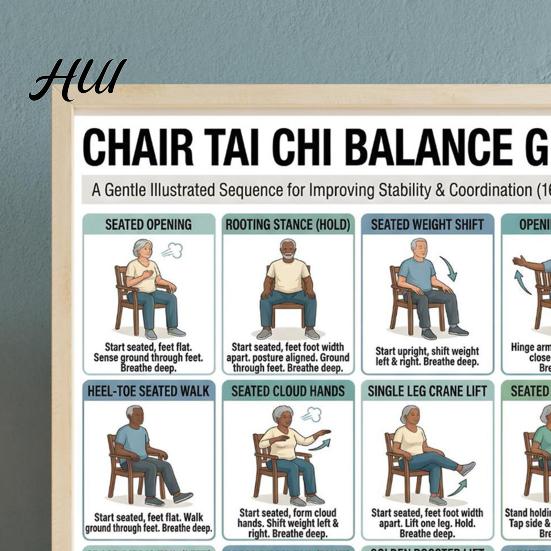 Gelenkschmerzlinderung Übungen 3 Stück Stuhl Tai Chi Übungsplakat Set Sitzendes Training Senioren Selbstpflege-Tabelle für Senioren Geringe Belastung Gleichgewicht Kraft