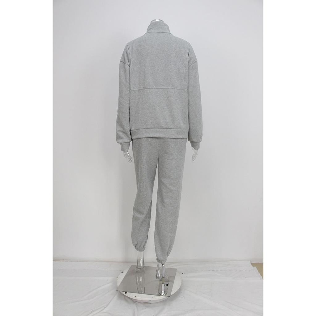 Damski dwuczęściowy zestaw bluza z kapturem polarowy sportowy uliczny casualowy modny dla kobiet