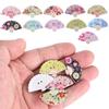200Pcs Wooden Button Fan Shape Colorful Sewing Decoration Accessories DIY Craft Tool