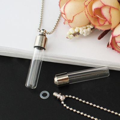 DIY Halskette Klar Öffnbar Nachfüllbar Auslaufsicher Glatt Dekorativ Geschenk Männer Frauen Glasflasche Anhänger Halskette Schmuck Modeaccessoire