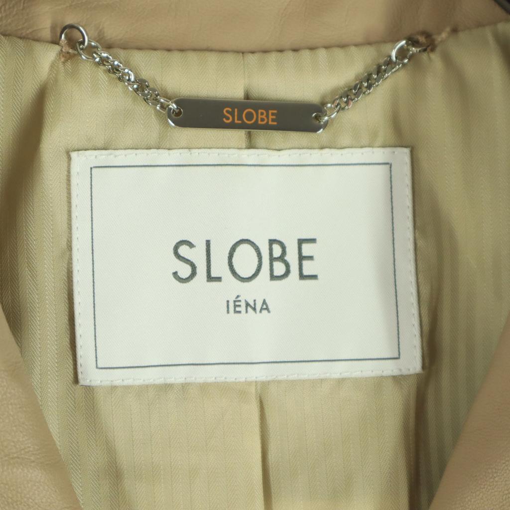 SLOBE IENA Long Sleeve Leather Double Riders Jacket 38 Sheep Leather Women Used