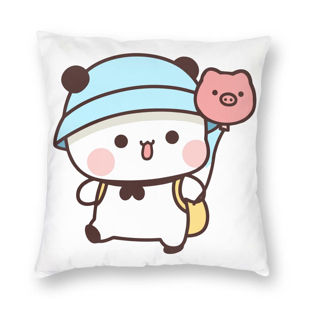 Cute Panda Bear Bubu Dudu Pillowcase Printed Polyester Cushion Cover Decor Throw Pillow Case Cover Home Zipper 18''