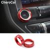 For 2015-20 Ford Mustang Air Condition Knob Switch Button Trim Cover Ring Red,2X