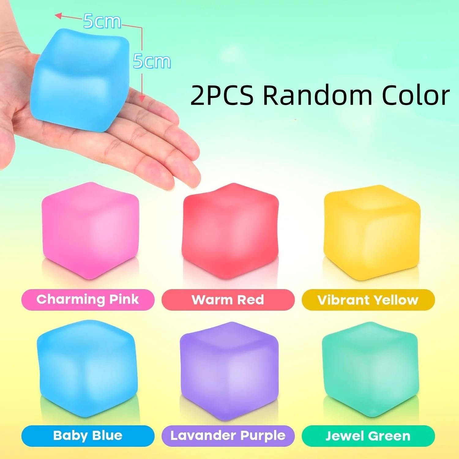 

Squishy Stress Relief Cube With Gel Beads, Pocket Fidget Toy For Focus & Relaxation - Anti-Anxiety Sensory Tool For Office (As shown-3950)-
