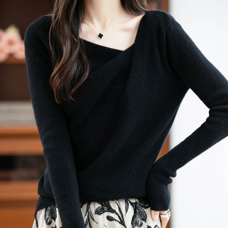 Women Sweater 100% Wool MODERN NEW SAGA Knit Pullover Thick Winter Jumpers Female Knit Tops