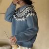 Autumn Women's Ethnic Style Pullover Sweater Casual Knitted Sweater